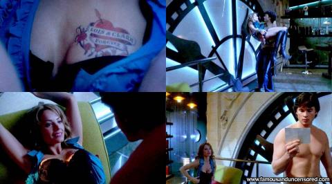 Erica Durance Smallville Tattoo Close Up Chair Shirt Skirt