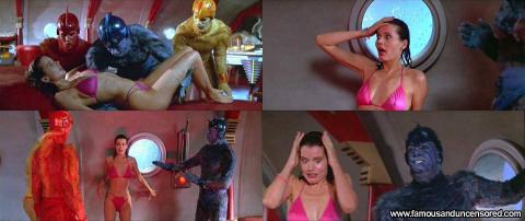 Geena Davis Nude Sexy Scene See Through Spa Bus Hat Bikini